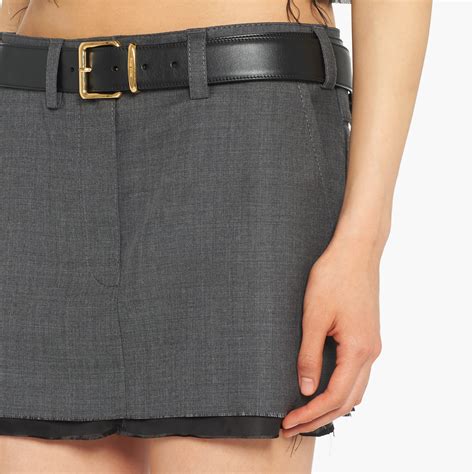 mini saia miu miu|Slate Gray Grisaille Mini Skirt .